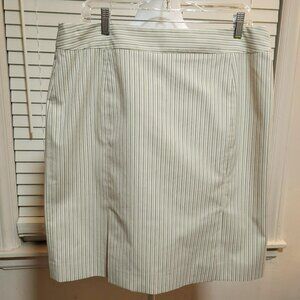 Isabel & Nina Ladies Pin Striped Skirt, Size 14, Beige, White & Brown
